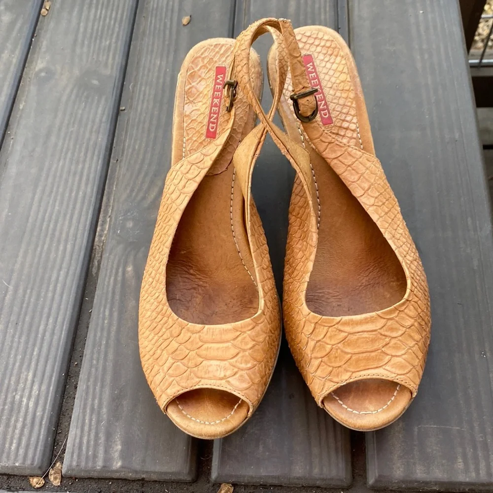 Weekend leather fish-scale heels - Picture 1 of 14